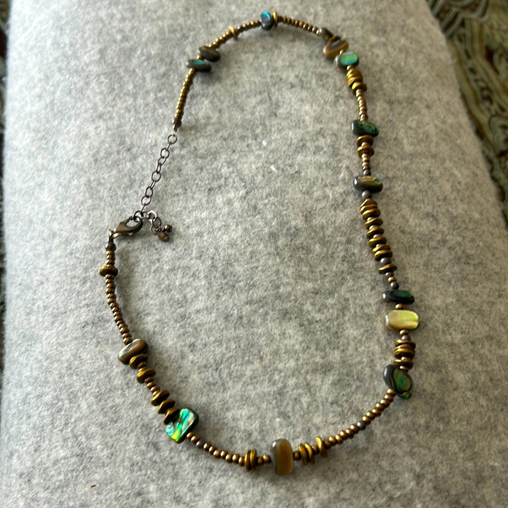 Mixed materials, copper gold tone with blue turquoise stone accents